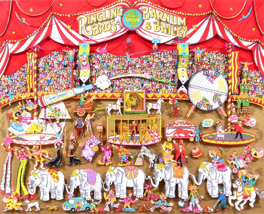 チャールズ・ファジーノの絵画作品　タイトルは、The Greatest Show on Earth